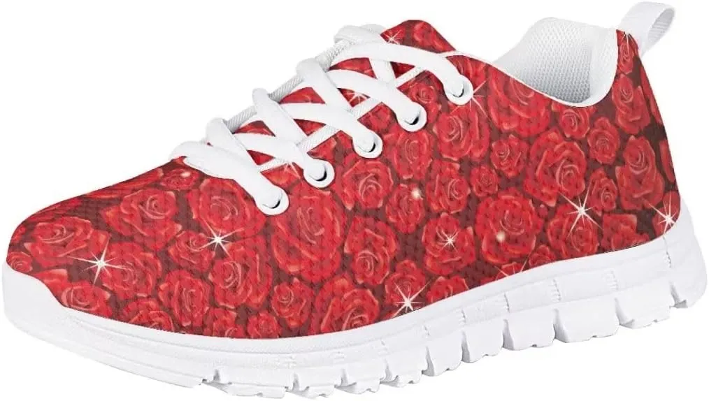 Cute Girls Floral Shoes Breathable Running Walking Tennis Shoes Fashion Sneakers for Kids