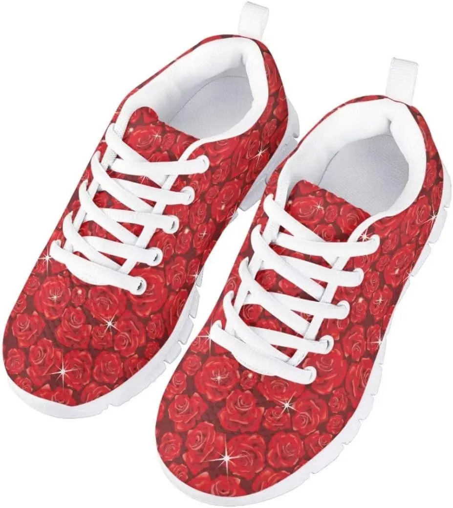 Cute Girls Floral Shoes Breathable Running Walking Tennis Shoes Fashion Sneakers for Kids