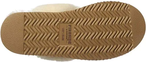 Dearfoams Women's Fireside Water Resistent Sydney Shearling Scuff Slipper, Chestnut, 8