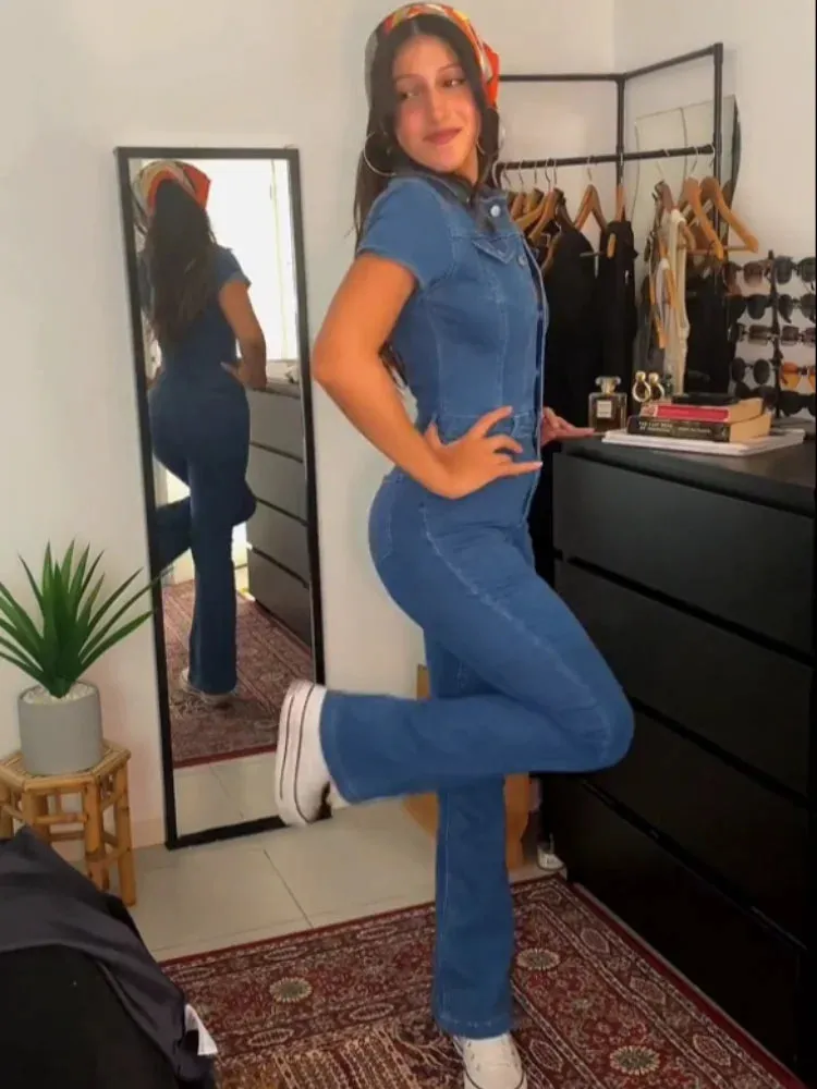 Denim Zipped Jumpsuit