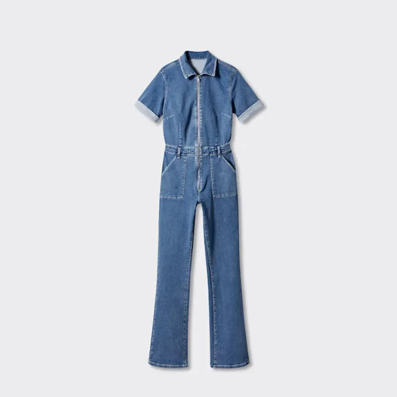Denim Zipped Jumpsuit