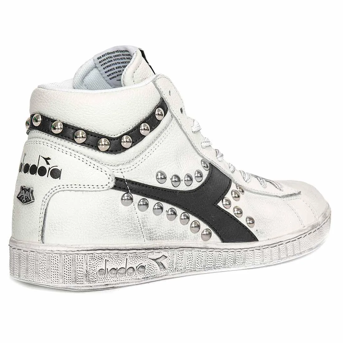 Diadora Game L High con Borchie (Borchiate) - Nere