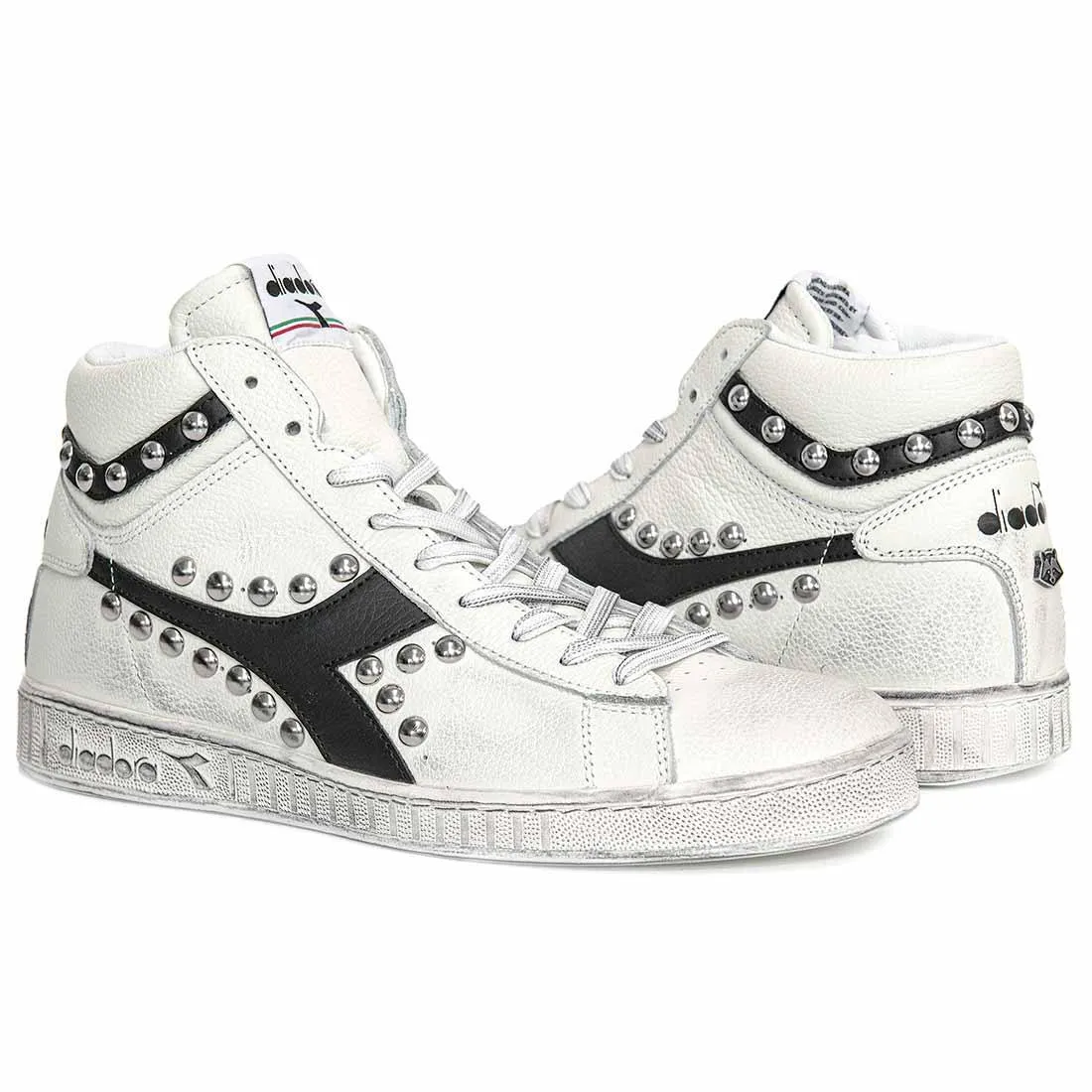 Diadora Game L High con Borchie (Borchiate) - Nere