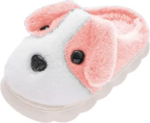Dog Cotton Slippers Toddler Funny House Slippers Girls Boys Winter Indoor Outdoor Fuzzy Warm Cozy Household Shoes