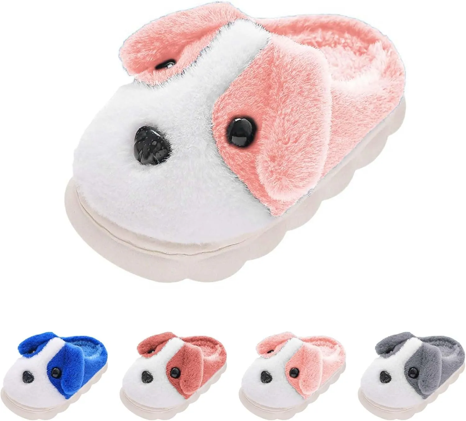 Dog Cotton Slippers Toddler Funny House Slippers Girls Boys Winter Indoor Outdoor Fuzzy Warm Cozy Household Shoes