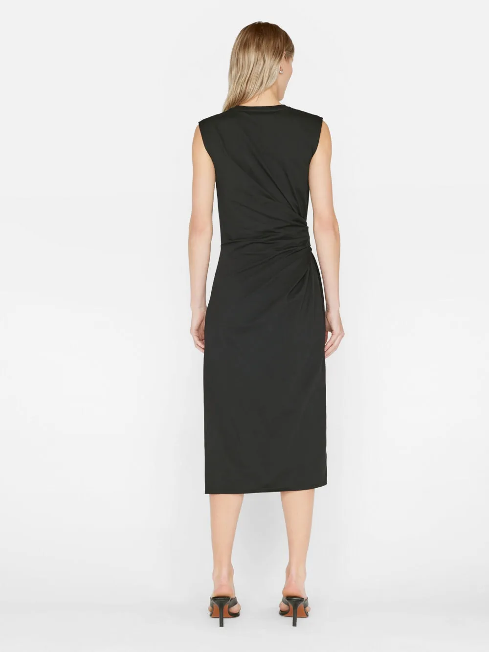 Draped Knit Midi Dress - Noir