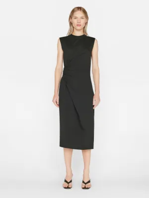 Draped Knit Midi Dress - Noir