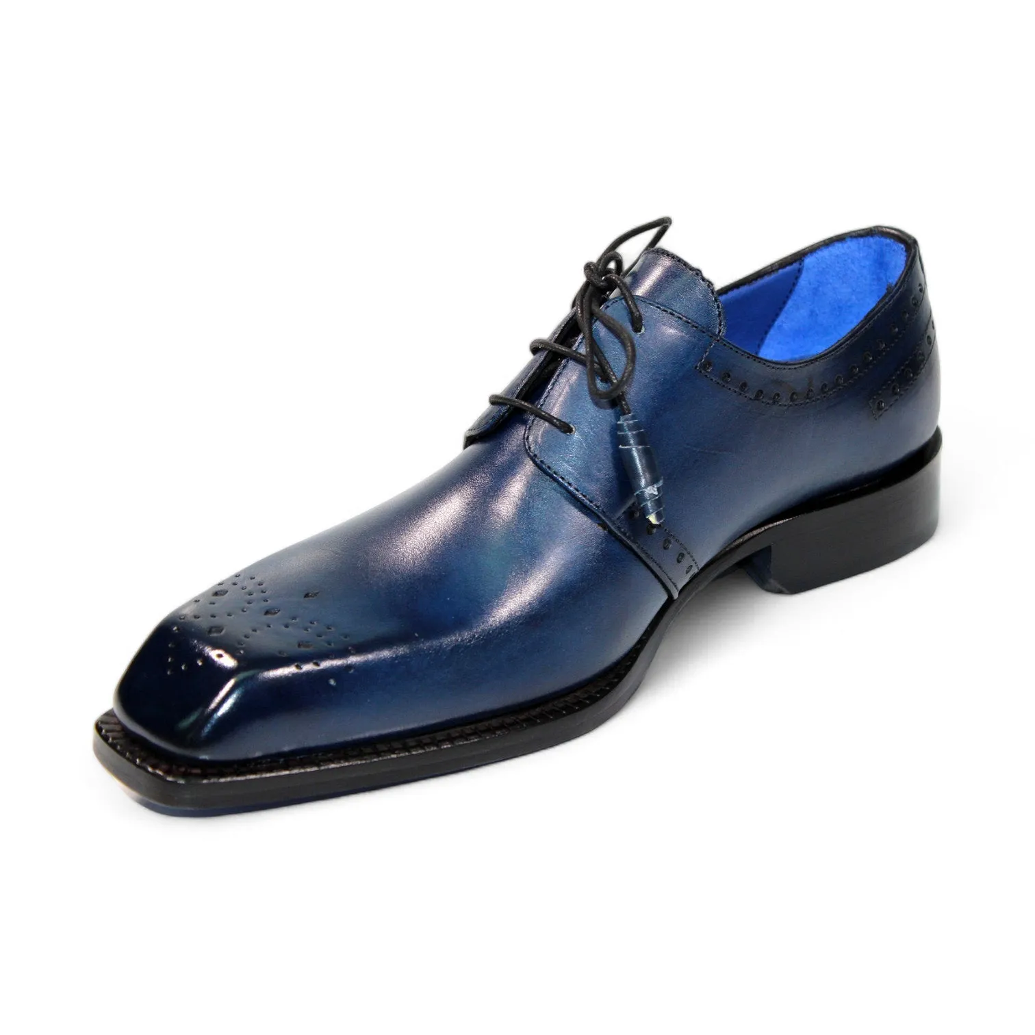 Emilio Franco Lando Men's Shoes Navy Calf-Skin Leather (EF1256)