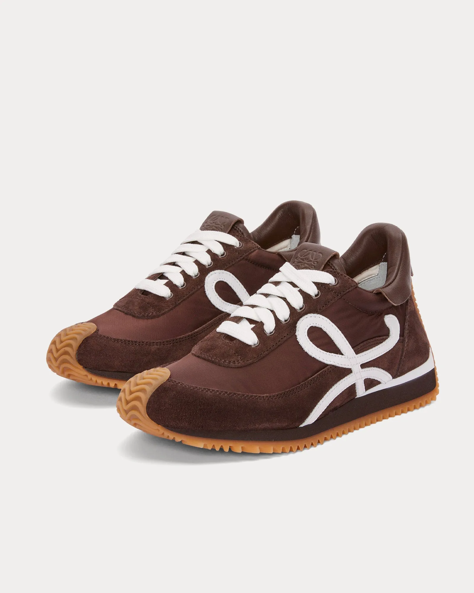 Flow Runner Nylon & Suede Shitake Low Top Sneakers