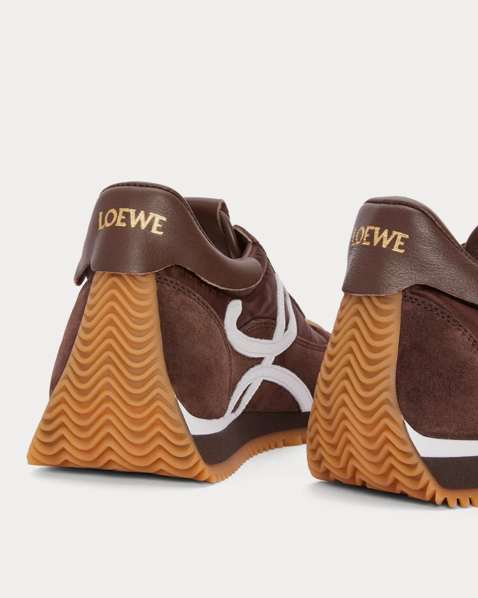 Flow Runner Nylon & Suede Shitake Low Top Sneakers