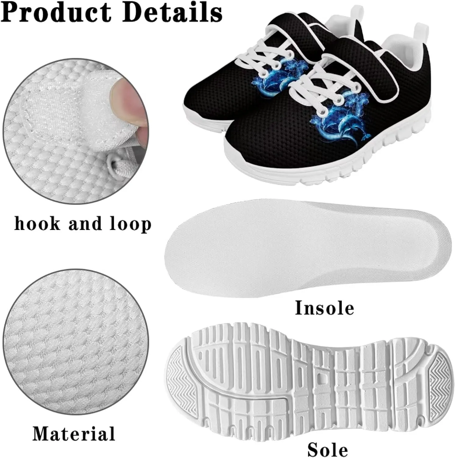 Forchrinse Blue Sea Turtle Print Little Kids Sneakers for Boys Girls Lightweight Sport Athletic Running Shoes Non Slip Causal Strap Sneakers Size 11-2