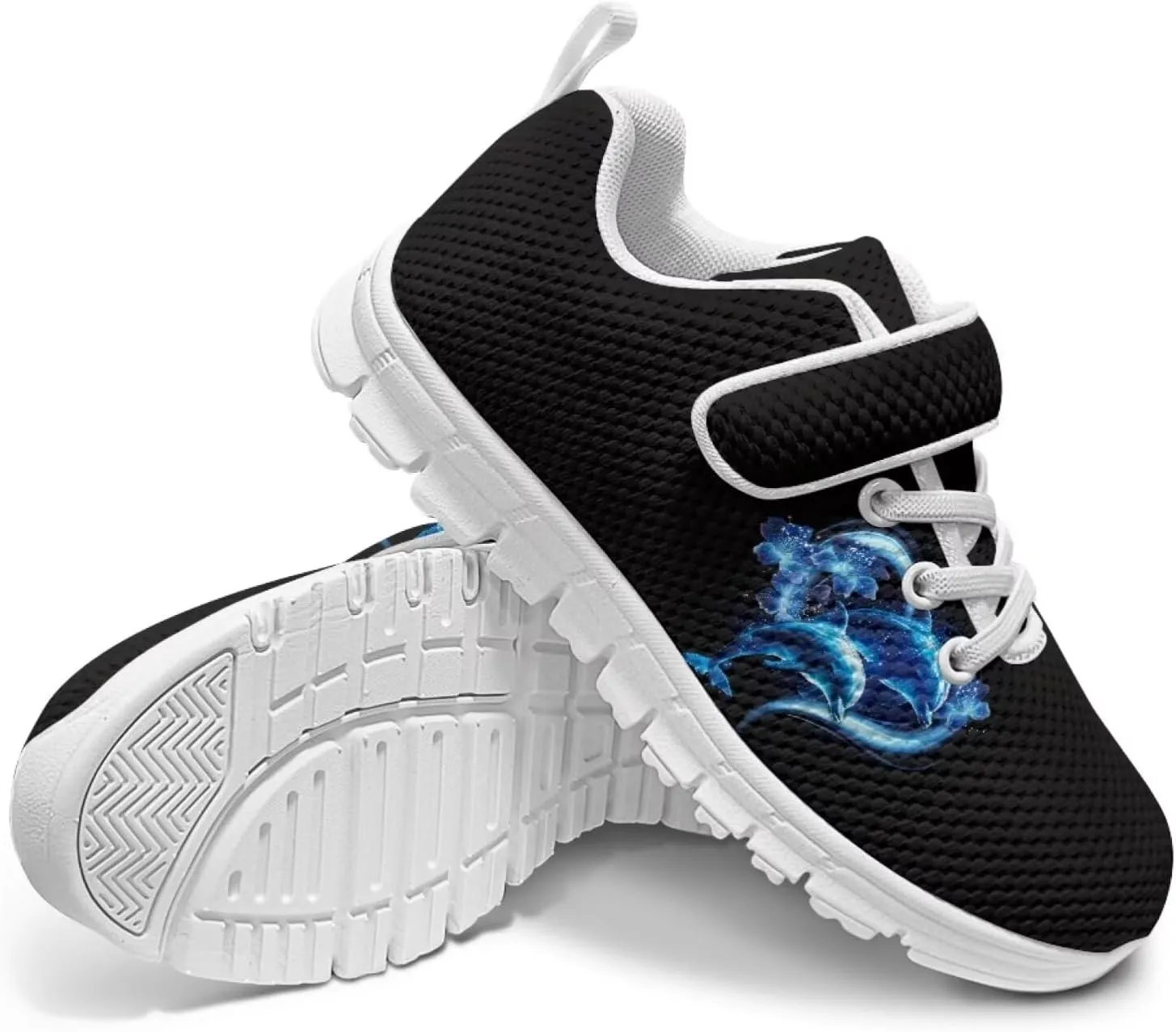 Forchrinse Blue Sea Turtle Print Little Kids Sneakers for Boys Girls Lightweight Sport Athletic Running Shoes Non Slip Causal Strap Sneakers Size 11-2