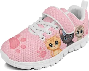 Forchrinse Corgi Print Girls Shoes Non Slip Tennis Running Shoes for Kids Toddler Fashion Sneakers Lightweight Sport Strap Athletic Sneakers for Little Kids Blue Size 11-2.5