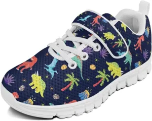Forchrinse Corgi Print Girls Shoes Non Slip Tennis Running Shoes for Kids Toddler Fashion Sneakers Lightweight Sport Strap Athletic Sneakers for Little Kids Blue Size 11-2.5
