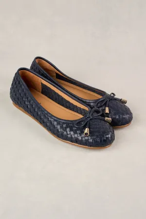 Gia Woven Ballet Flat - Ink