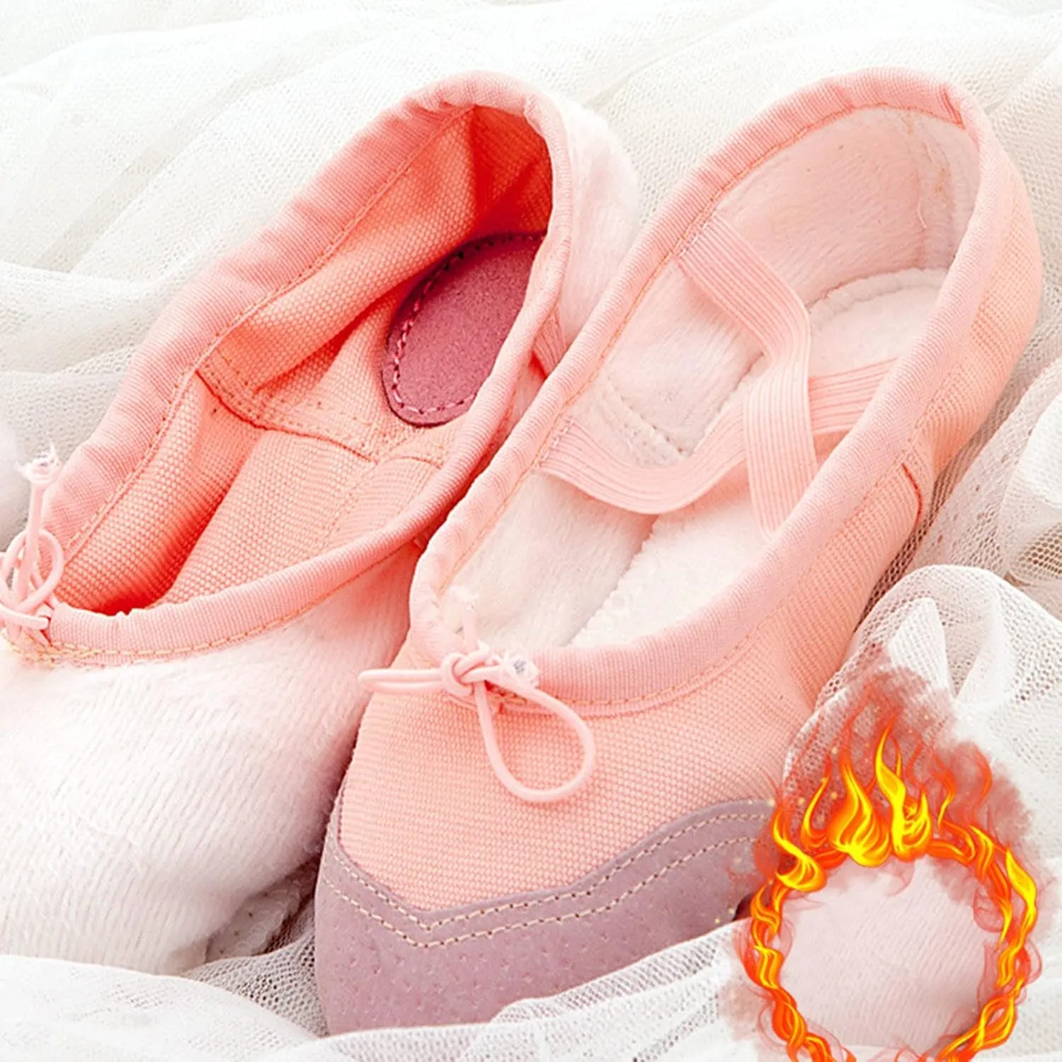 Girls Ballet Shoes Toddler Canvas Ballet Slippers Practice Slip On Dance Shoes for Boys/Little Kid/Big Kid/Women