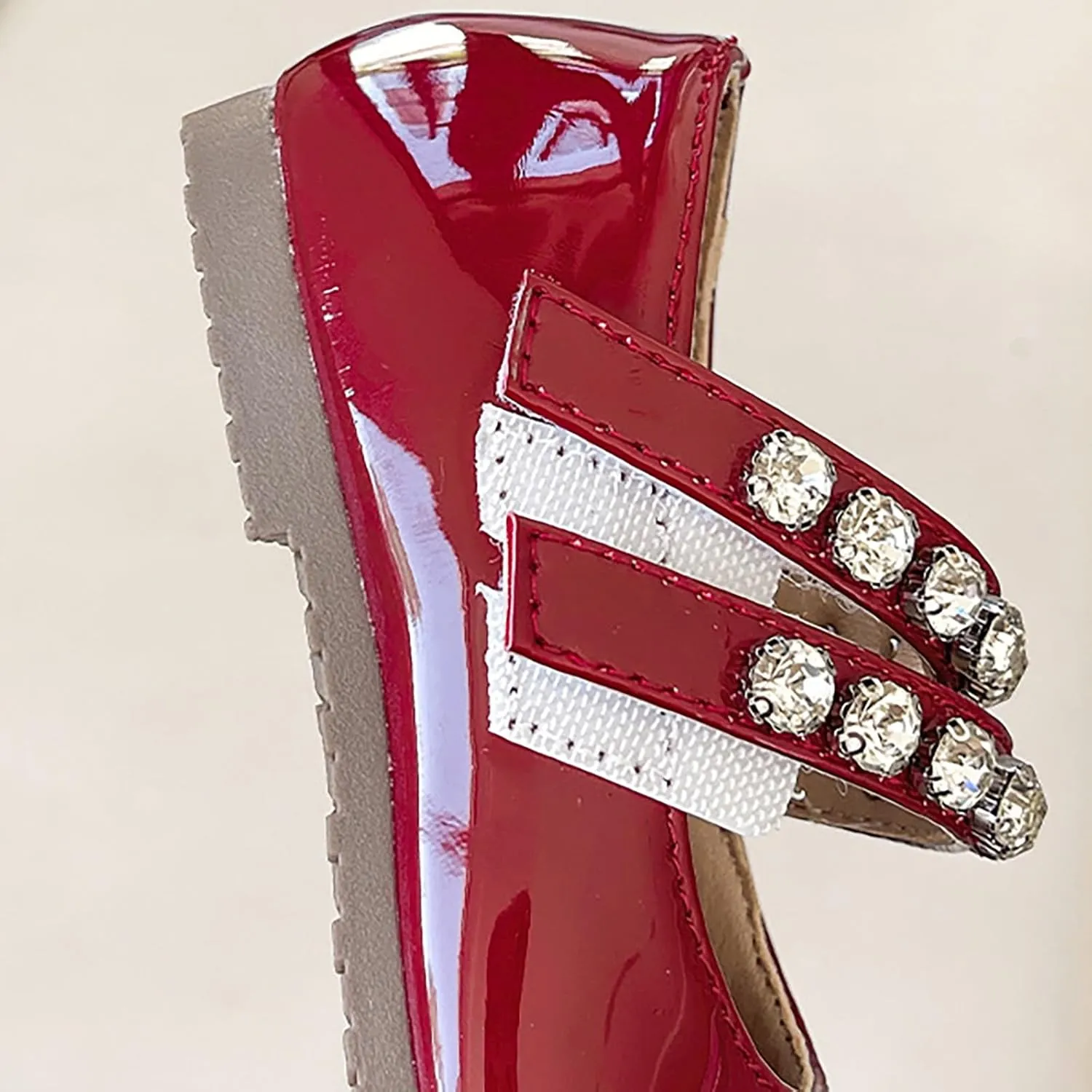 Girls Mary Jane Dress Shoes Pearl Toddler Little Girls Patent Leather Flats for Wedding Party School Princess Shoes