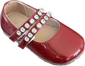 Girls Mary Jane Dress Shoes Pearl Toddler Little Girls Patent Leather Flats for Wedding Party School Princess Shoes