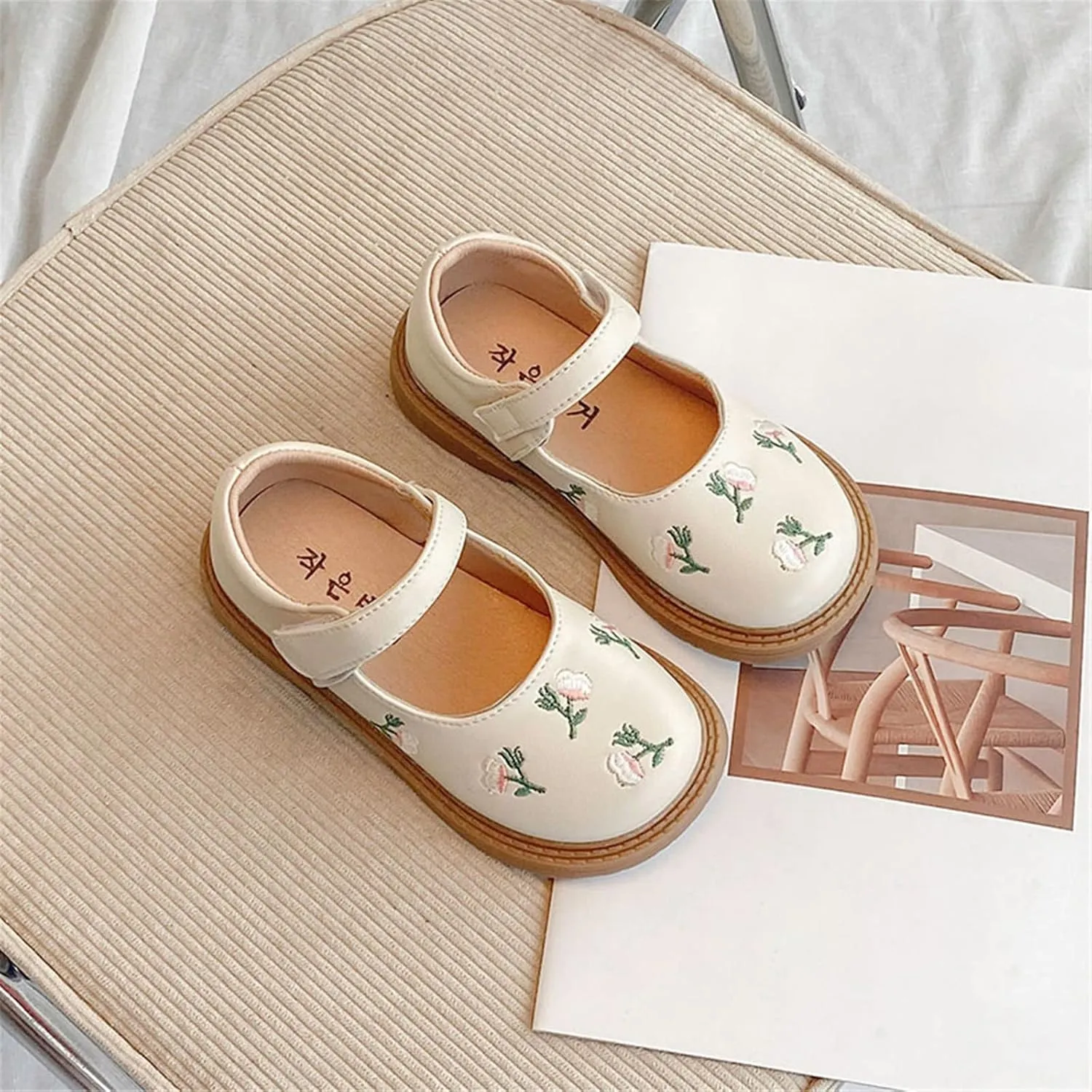 Girls Mary Jane Shoes Ballet Flats Toddler Ankle Strap Dress Shoes for School Wedding Party Uniform