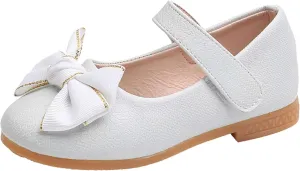 Girls Mary Jane Toddler Flower Girl Dress Shoes Little Girl Ballet Flats Bow Strap for Wedding Party School