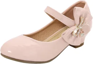 Girls Patent Leather Dress Shoes Toddler Mary Jane Shoes Low Heels Flower Girl Shoes for School Party Wedding