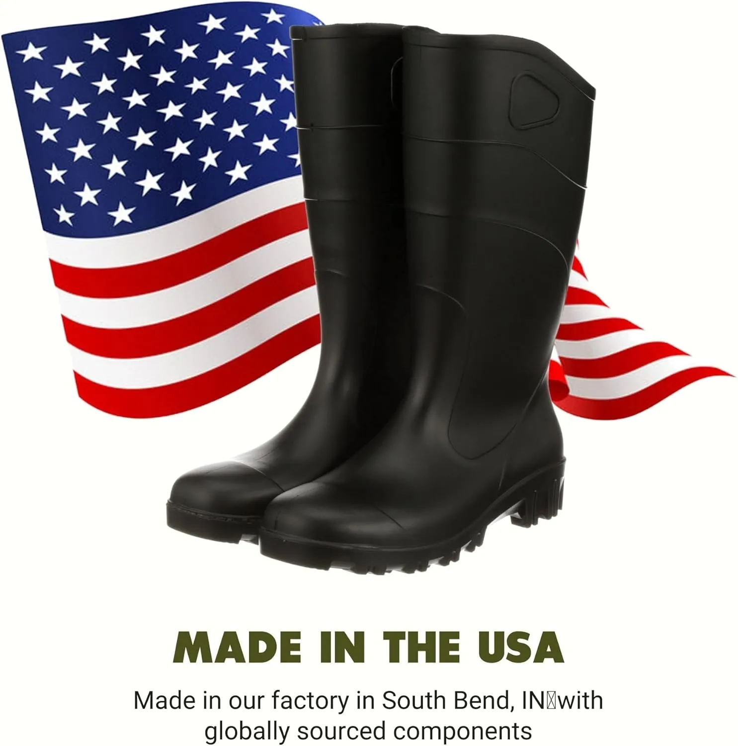 Heartland All Purpose 15 Waterproof Work Boots for Men and Women - Lightweight, Flexible Modern PVC Boots with Easy On/Off, Slip-Resistant Outsoles