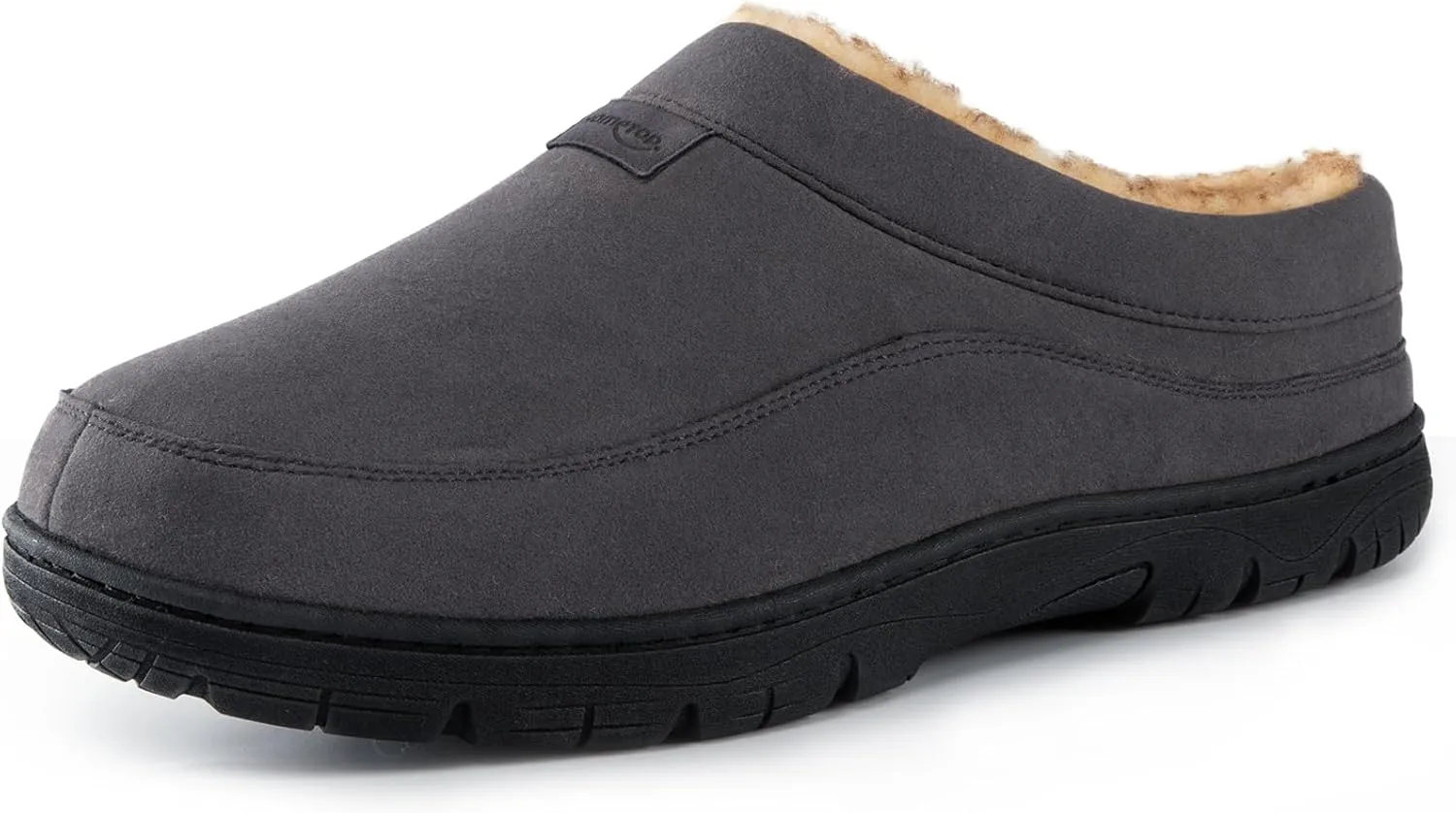HomeTop Men's Moccasin Slippers Soft Warm Non-slip Memory Foam Indoor House Shoes with Fluffy Lining
