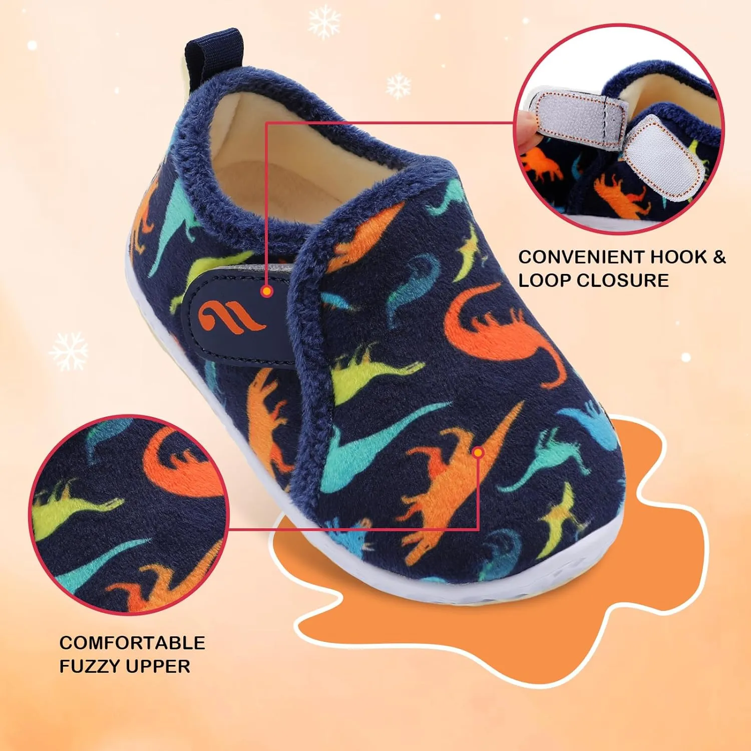 JIASUQI Toddler Slippers Fuzzy Kids Slippers Warm House Shoes for Boys Girls