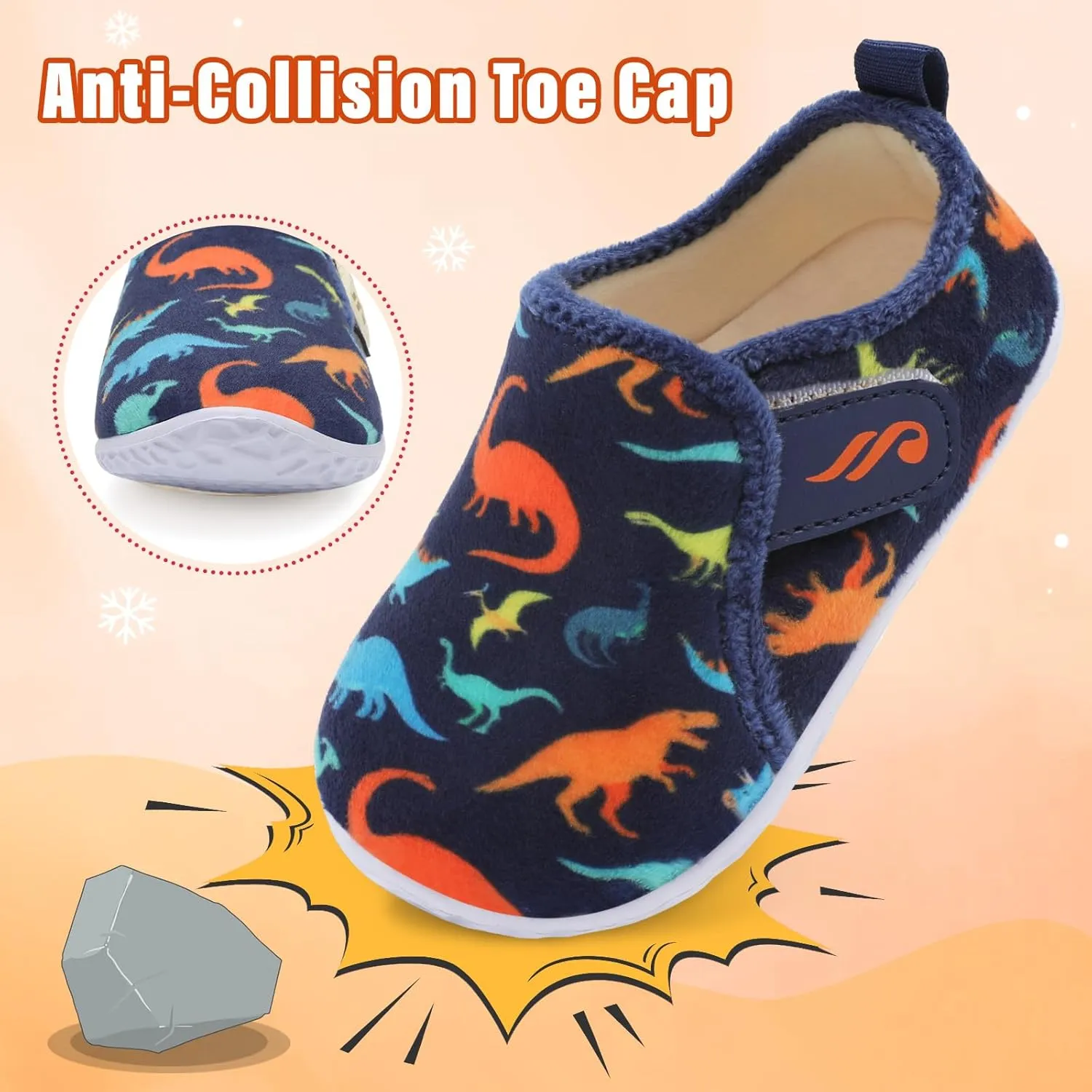 JIASUQI Toddler Slippers Fuzzy Kids Slippers Warm House Shoes for Boys Girls