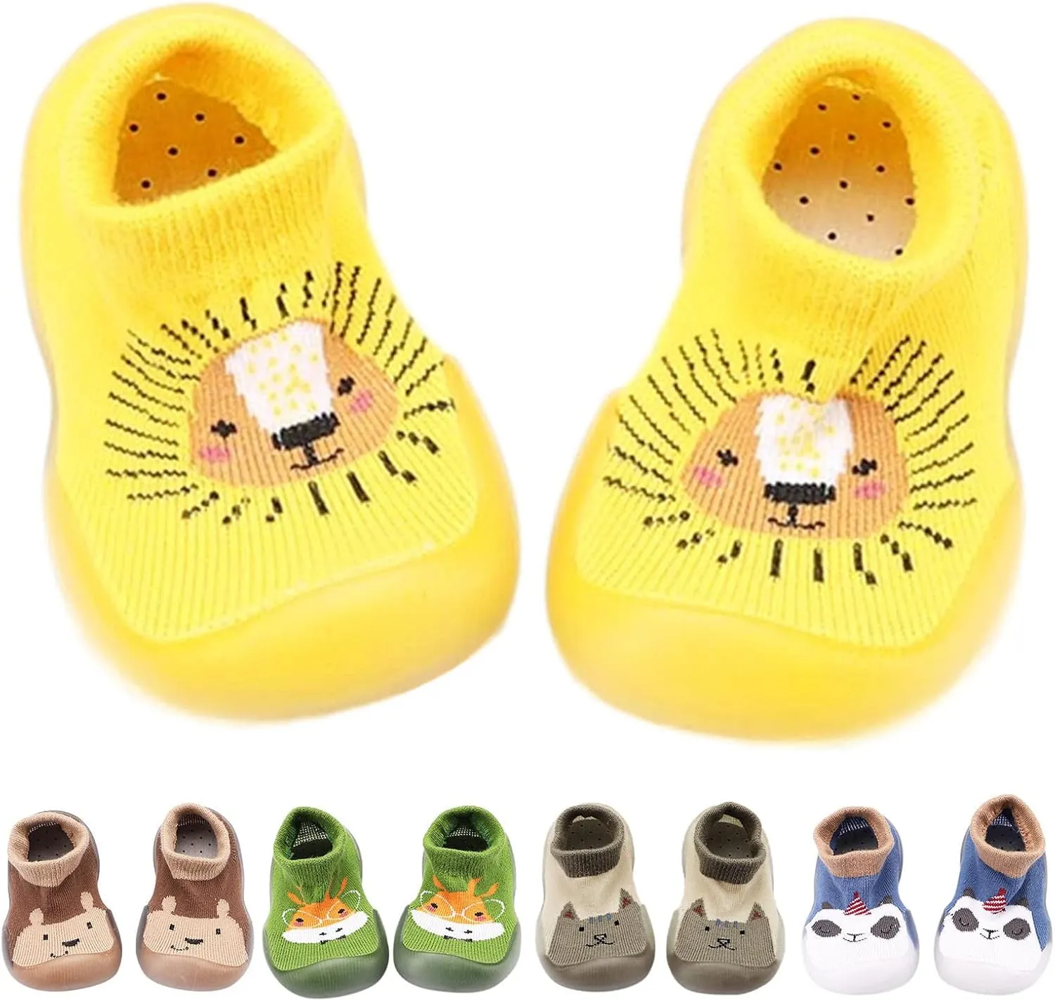 JINCAIHONG Toddler Socks Shoes Baby Walking Slip on Sneakers Indoor Fuzzy Non Slip Slipper Socks with Soft Sole