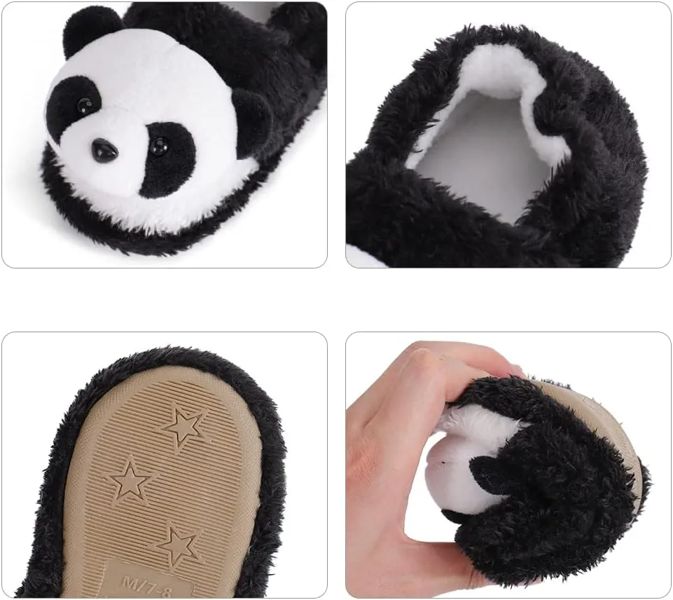 KAKU NANU Toddler Baby Slippers Cute Animal Cartoon Shoes Girls Boys Warm Fleece Winter Household Slippers