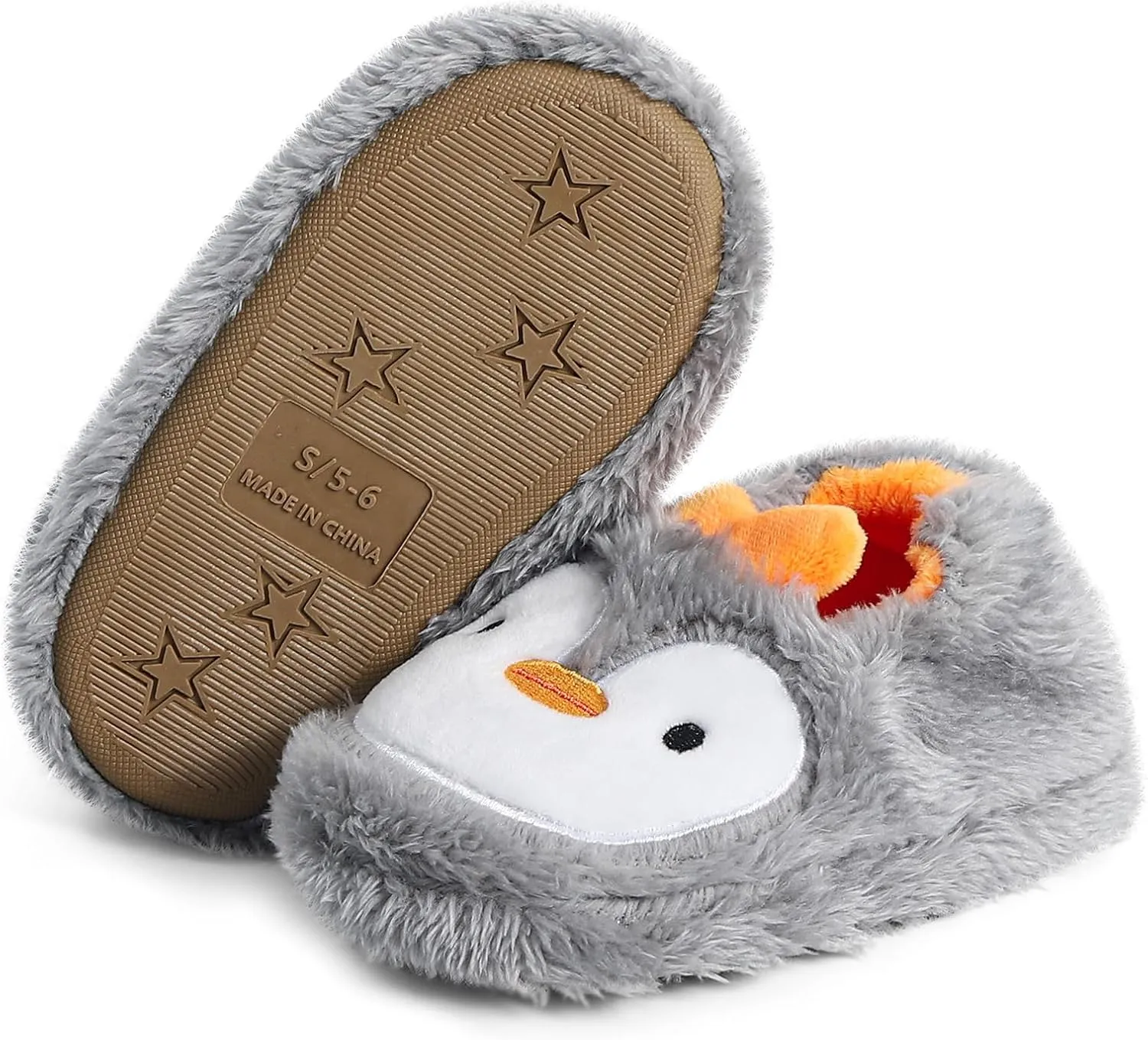 KAKU NANU Toddler Baby Slippers Cute Animal Cartoon Shoes Girls Boys Warm Fleece Winter Household Slippers