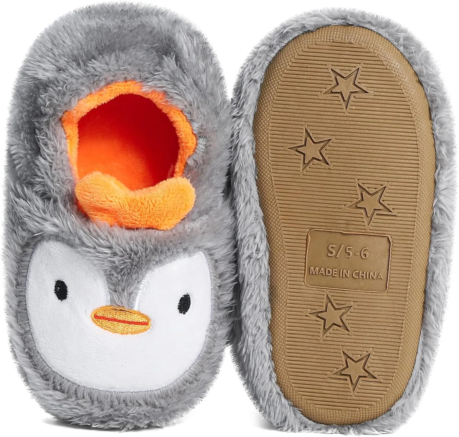 KAKU NANU Toddler Baby Slippers Cute Animal Cartoon Shoes Girls Boys Warm Fleece Winter Household Slippers