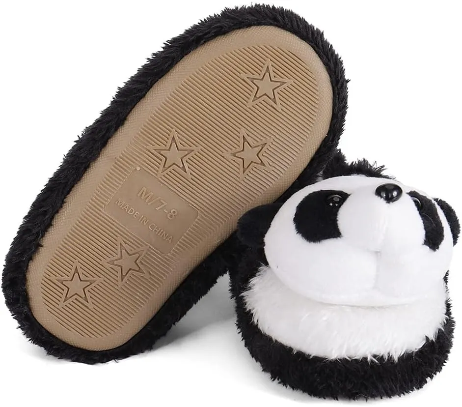 KAKU NANU Toddler Baby Slippers Cute Animal Cartoon Shoes Girls Boys Warm Fleece Winter Household Slippers