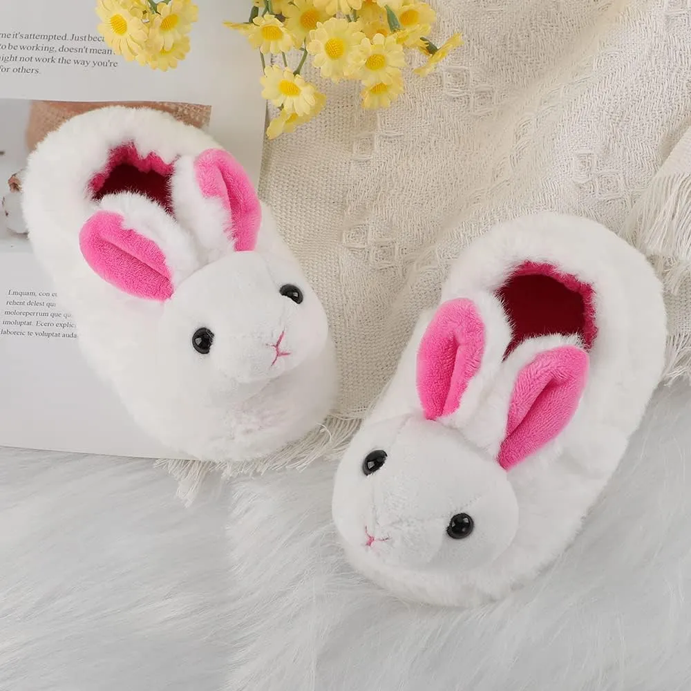 KAKU NANU Toddler Baby Slippers Cute Animal Cartoon Shoes Girls Boys Warm Fleece Winter Household Slippers