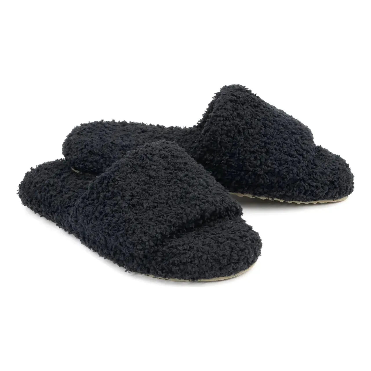 Kashwere Ultra Soft Black Plush Spa Slippers