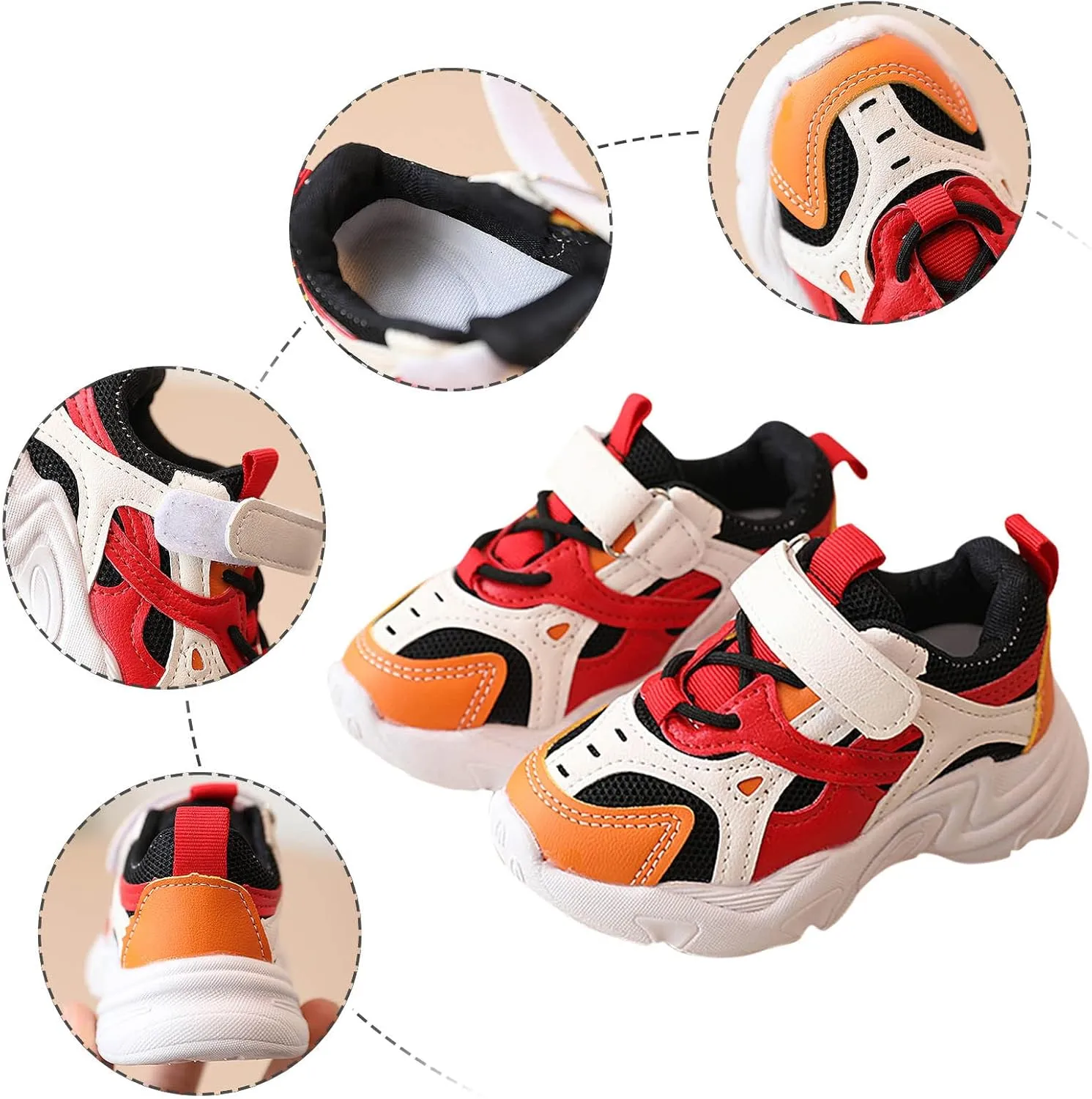 Kids Girls Boys Casual Sport Shoes Baby Mesh Breathable Platform Outdoor Strap Athletic Running Shoes