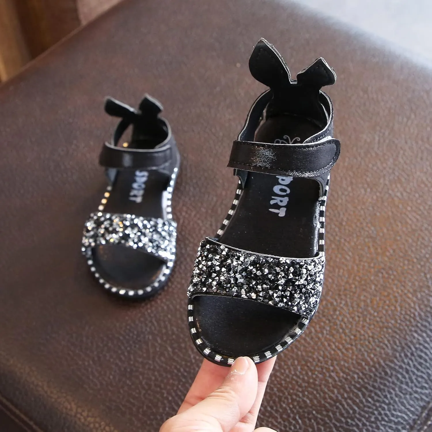 Kids Shoe Slides Toddler Little Girl Dress Sandals Shoes Casual Slip On Ballet Flat Sequins Princess Girls Flip Flops
