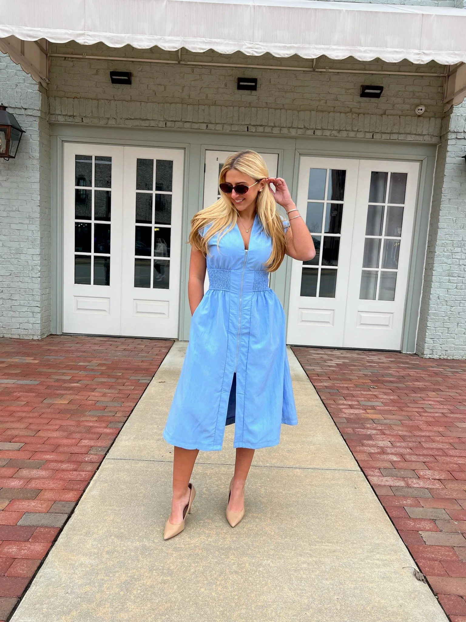 Leah Midi Dress Blue