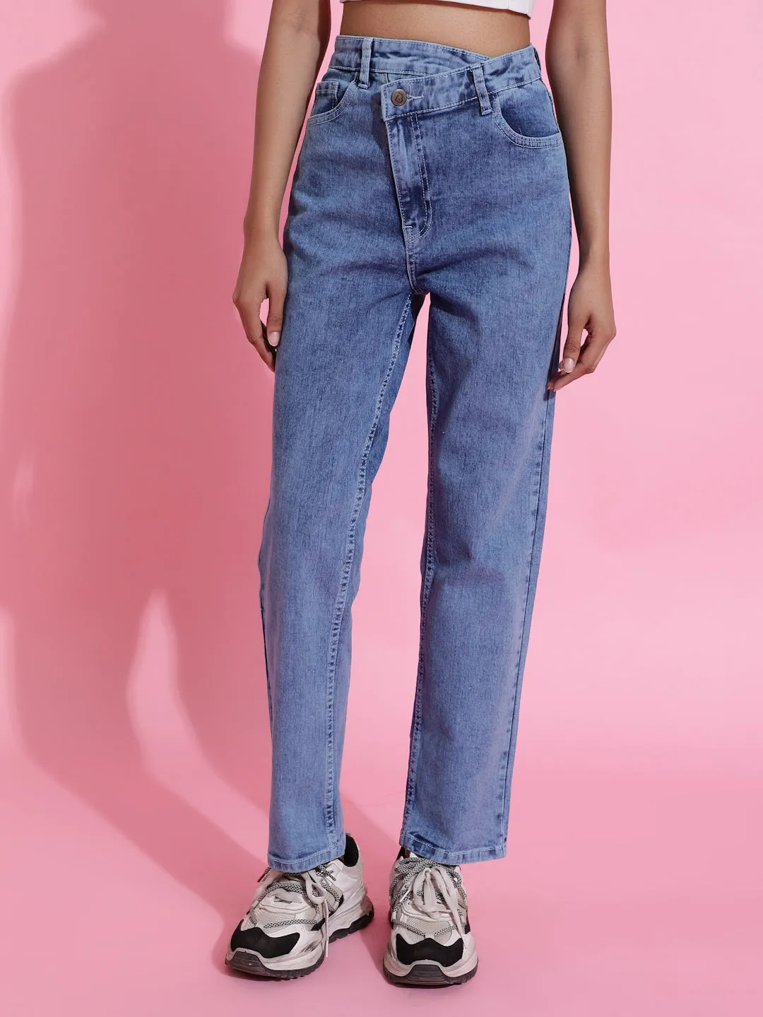 Light Blue Straight Fit Denim Jeans
