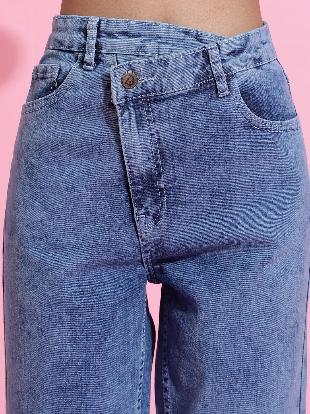 Light Blue Straight Fit Denim Jeans
