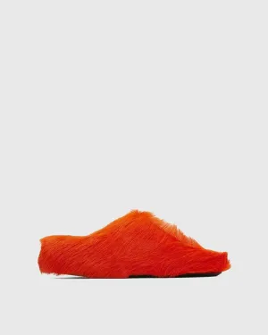Malvina Feather Slippers In Orange