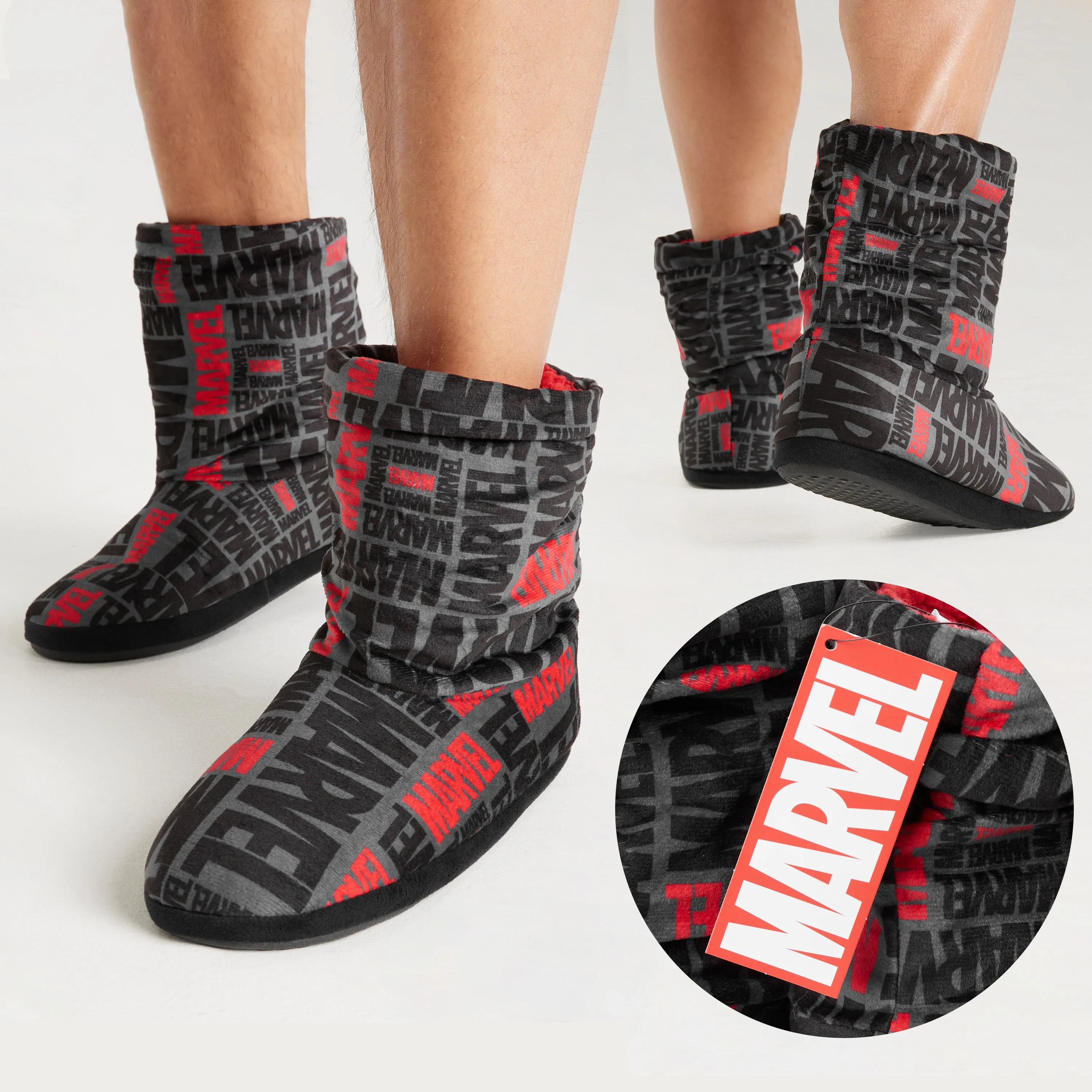 Marvel Men's Slippers Plush Indoor House Shoes