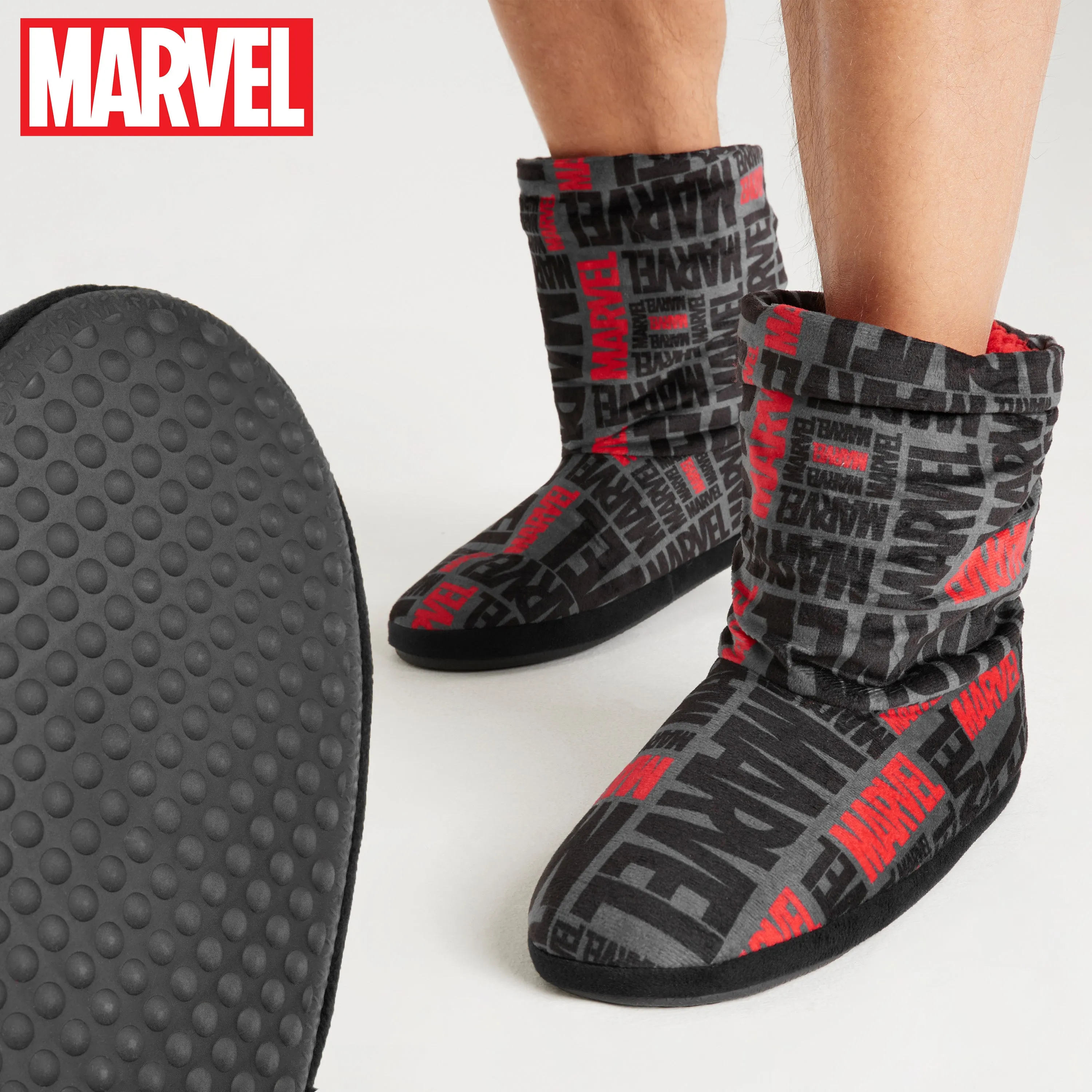 Marvel Men's Slippers Plush Indoor House Shoes