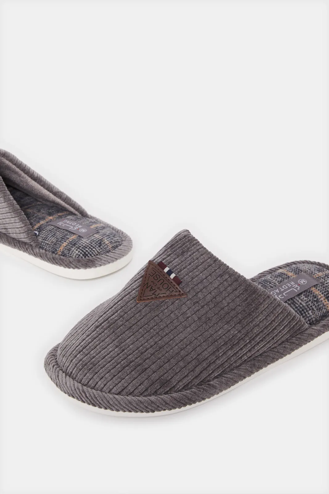 Men Grey Mule Slipper