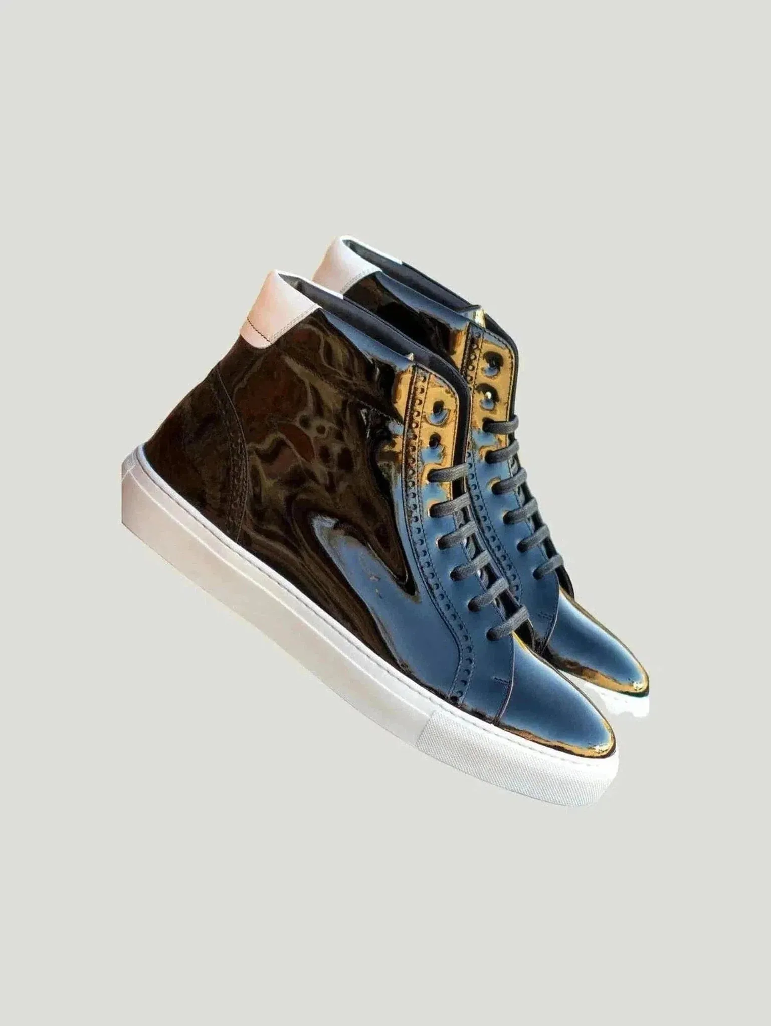 Men's & Women's High-Top Sneakers | Hand-Painted Calf Leather | Versatile Fashion for Casual & Professional Wear | One Posh Closet