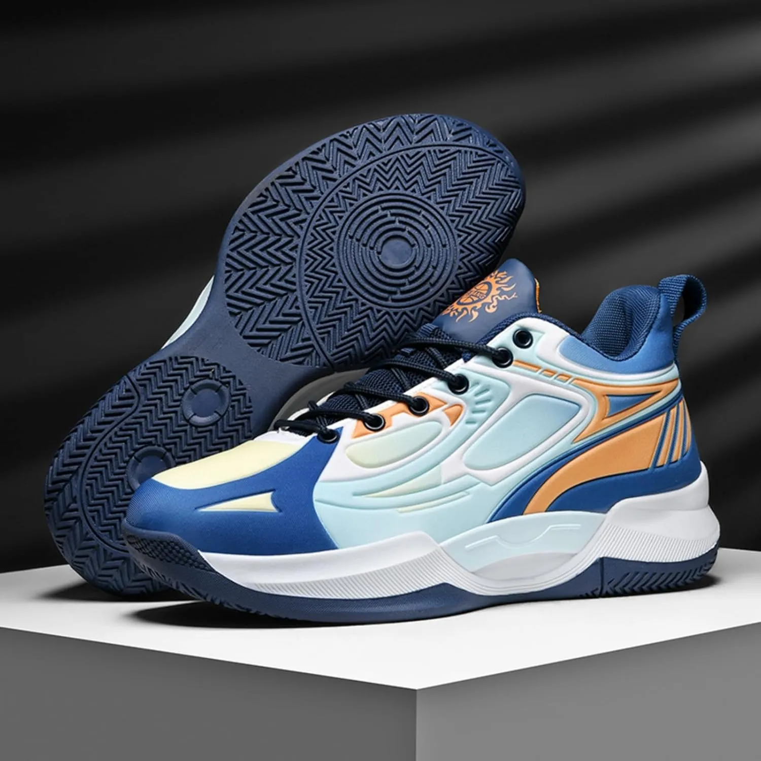 Mens Breathable Lace Up High-Top Basketball Shoes Fashion Comfortable Non-Slip Sneakers for Running Walking Workout Training