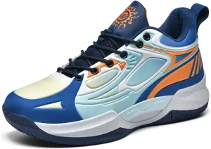 Mens Breathable Lace Up High-Top Basketball Shoes Fashion Comfortable Non-Slip Sneakers for Running Walking Workout Training