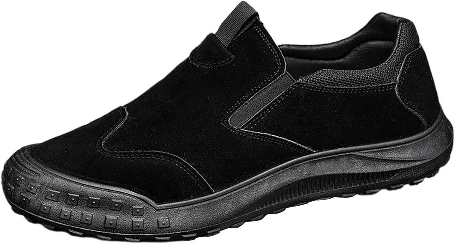 Men's Slip on Walking Shoes Casual Dressy PU Leather Memory Foam Breathable Fashion Sneakers Non Slip Arch Support Vacation Training Gym Shoes Wide Width