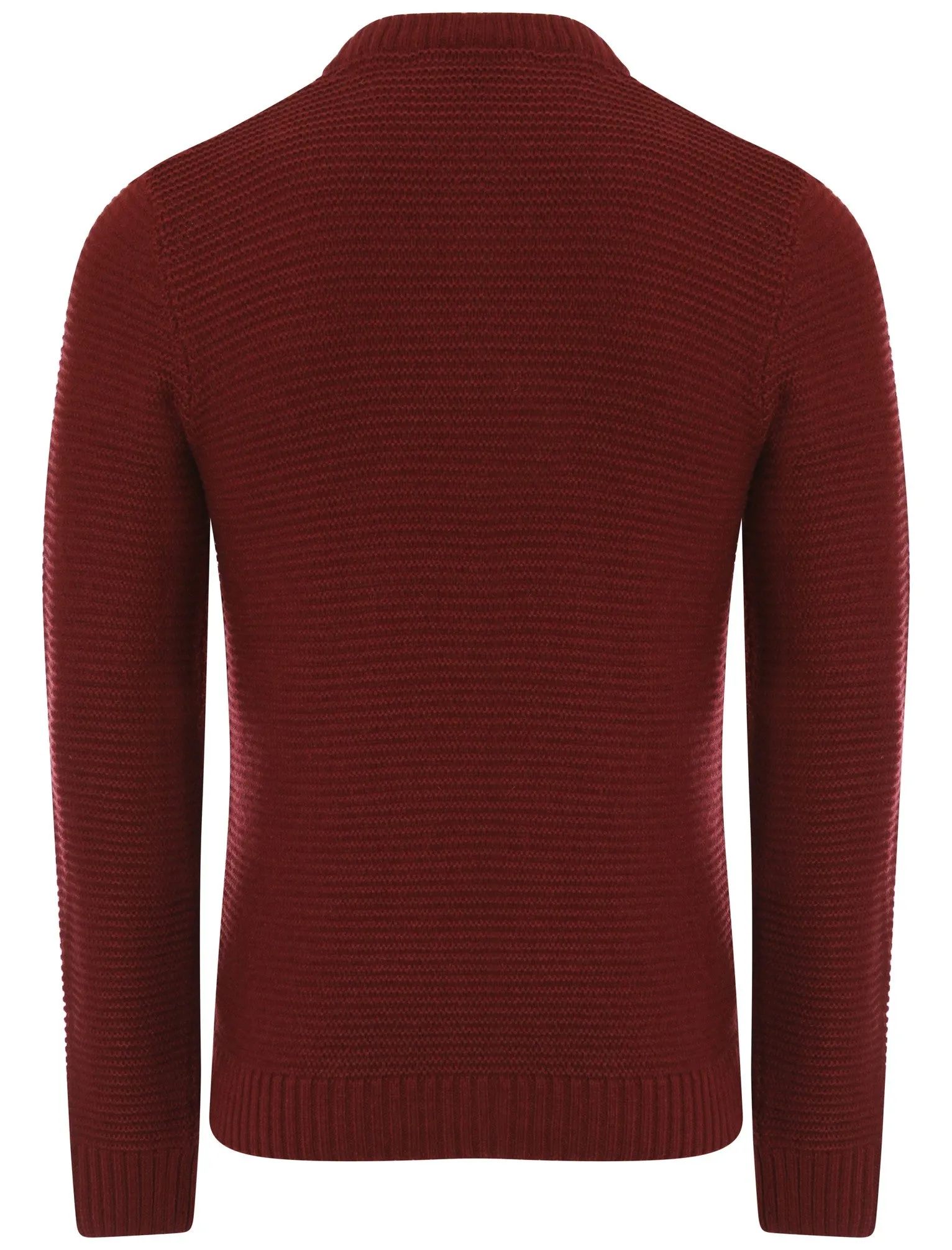 Men's textured wool blend oxblood jumper